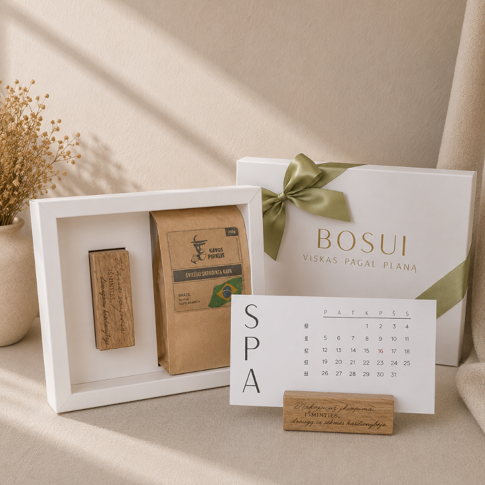 Limituotas BOSO kalendorius | KLASIKA su specialia, tuščia niša dovanai